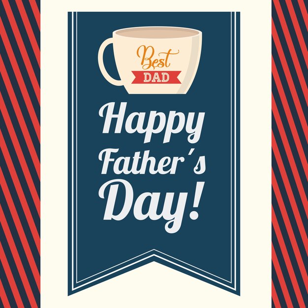 Vector happy father day card icon