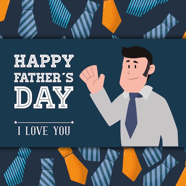 Vector happy father day card icon