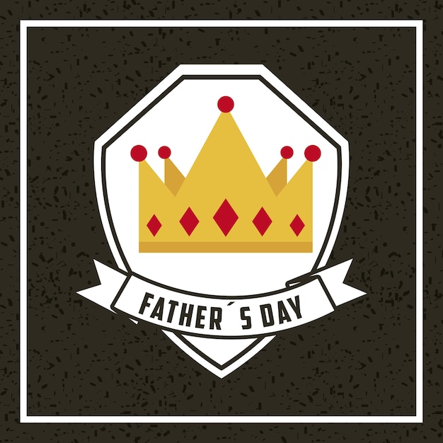 happy father day card with crown icon