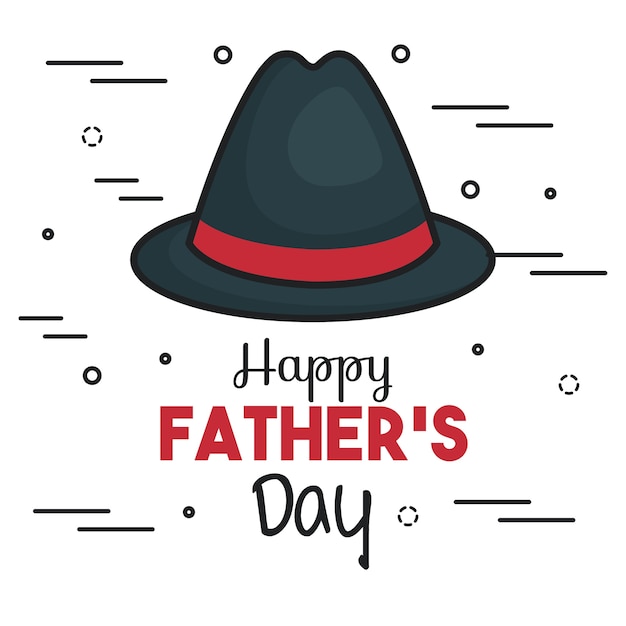 Happy father day card with trilby hat