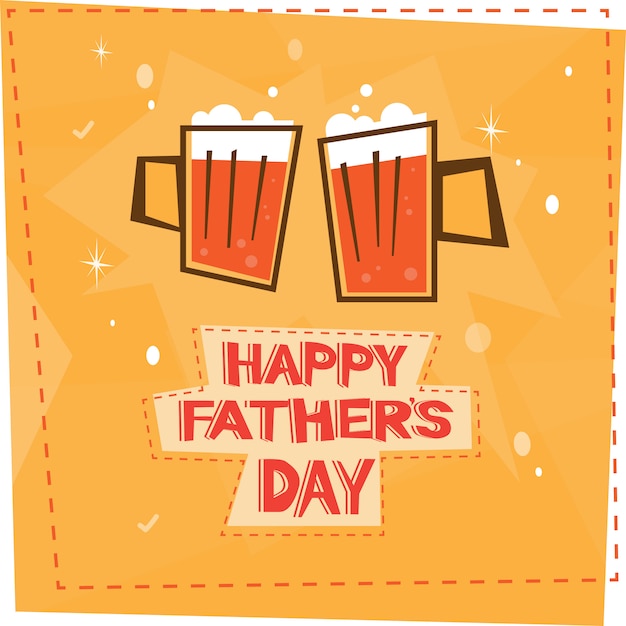 Vector happy father day family holiday, greeting card