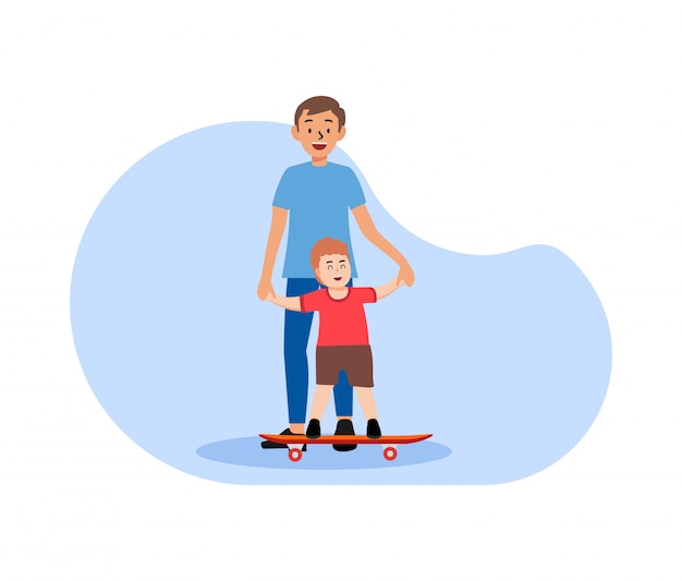 Vector happy father day flat illustration