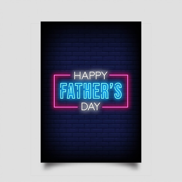 Felice festa del papà per biglietto di auguri in stile neon