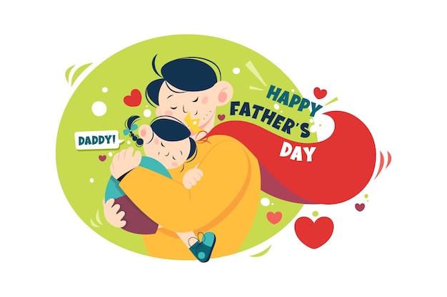 happy father day illustration concept on white background