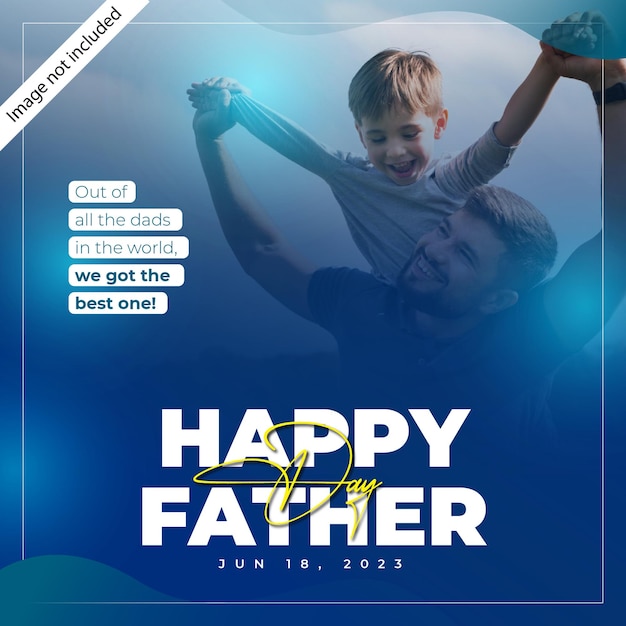 Vettore happy father day instagram post e modello di banner per social media