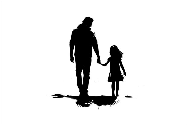 Vector happy father day silhouette