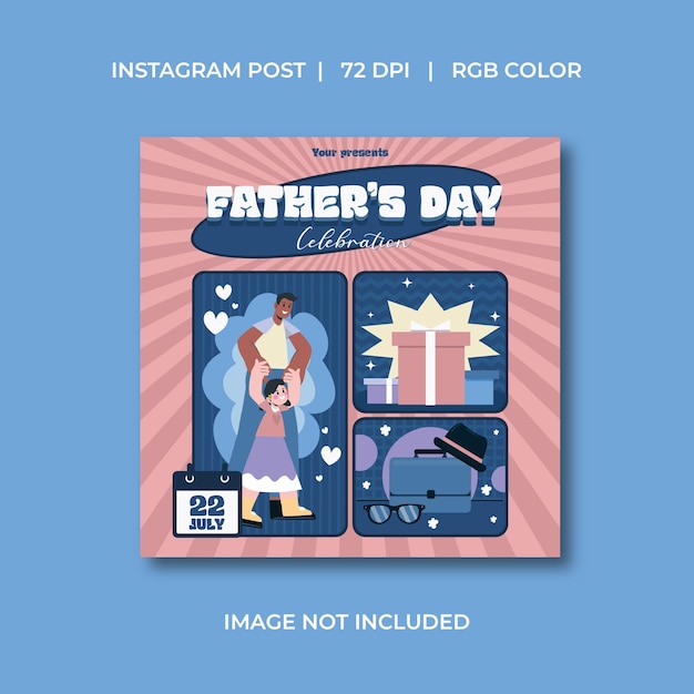 Vector happy father day social media