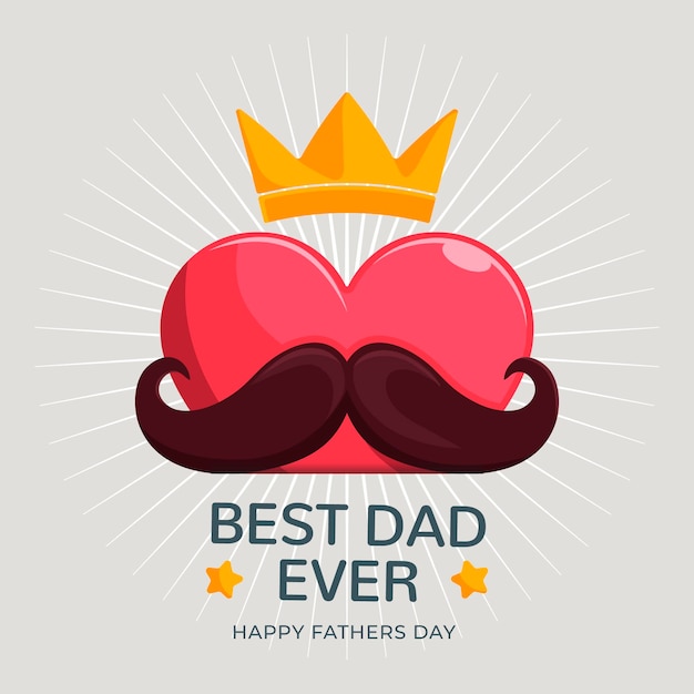 Happy father day with mustache and crown