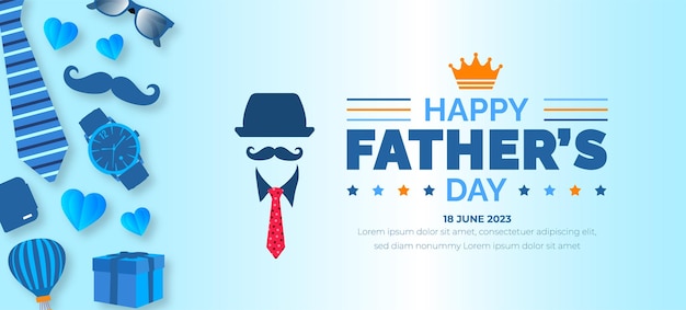 happy Father's Day achtergrond poster of banner ontwerpsjabloon vieren in juni