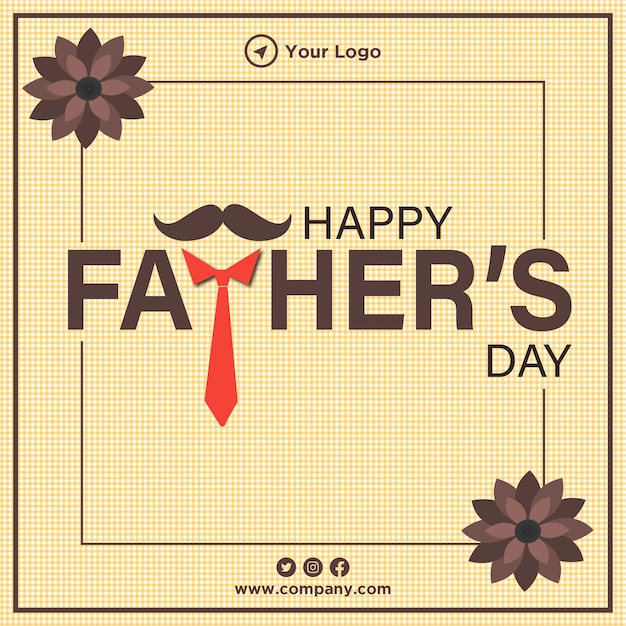 Happy father's day banner design template