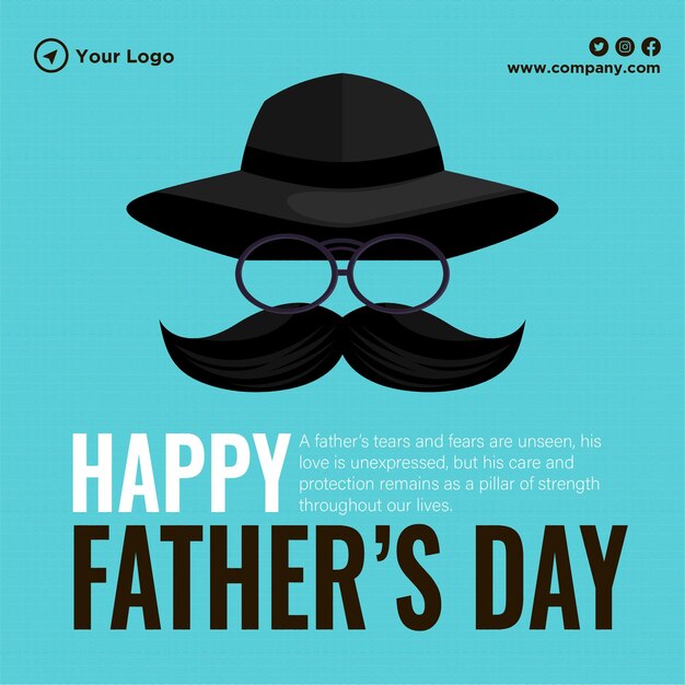 Happy father's day banner design template