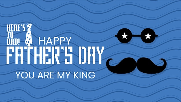 Vector happy father's day banner design with element vector file