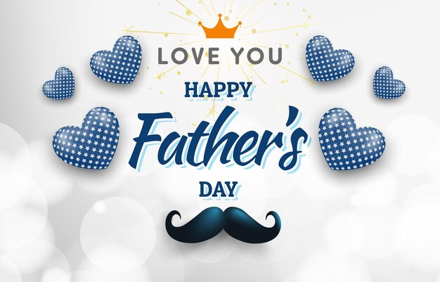 Vector happy father's day banner illustration with abstract white gradient background design