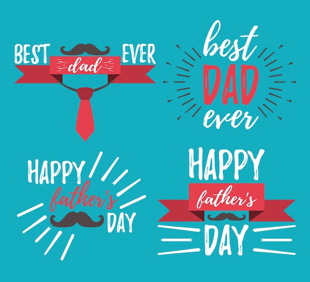 Happy father's day belettering set