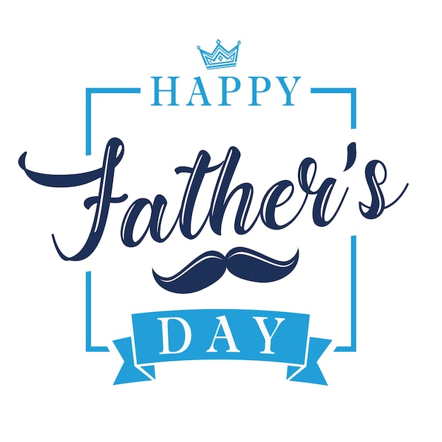 Happy Father's Day calligraphy Creative lettering Vintage typography Square greeting card