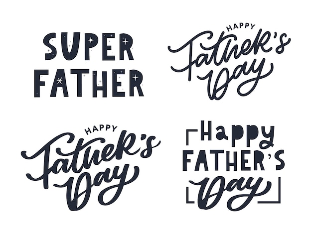 Vector happy father's day calligraphy greeting card banner vector illustration