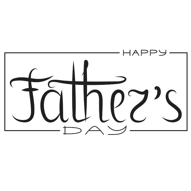 Поздравительная открытка с каллиграфией на День отца Праздничная надпись короткая фраза, нарисованная от руки День отца