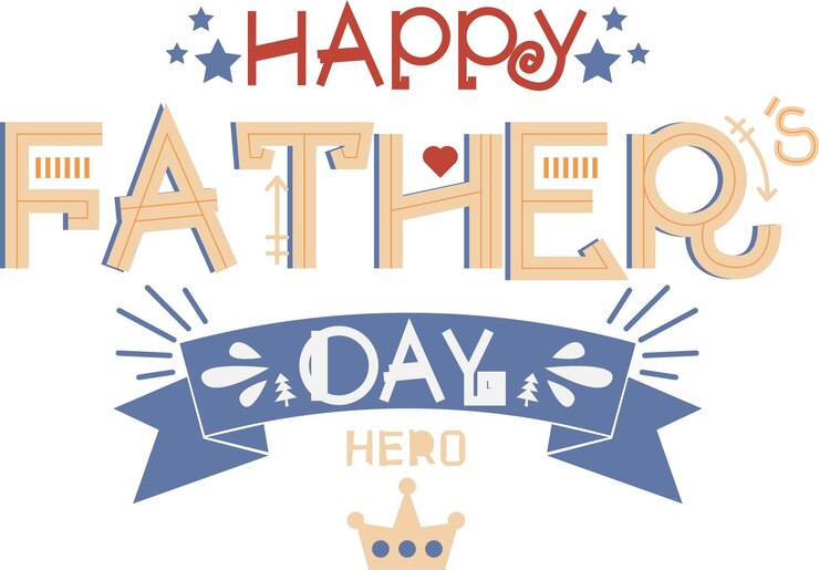 Happy Father's Day Card Typeface Flat Icon Vector Symbol Sticker Illustration Design