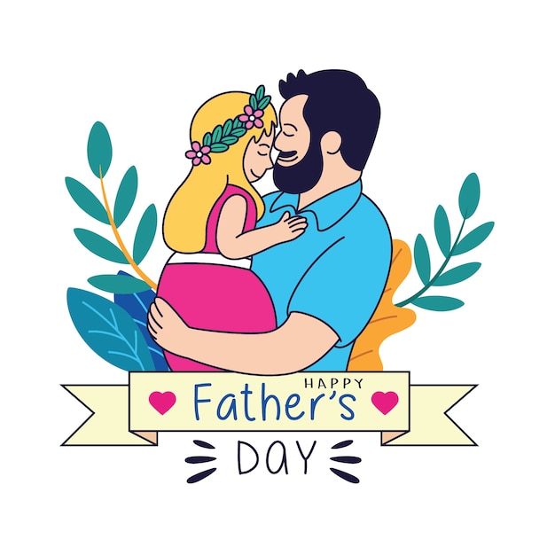 Happy  father's day cartoon illustration