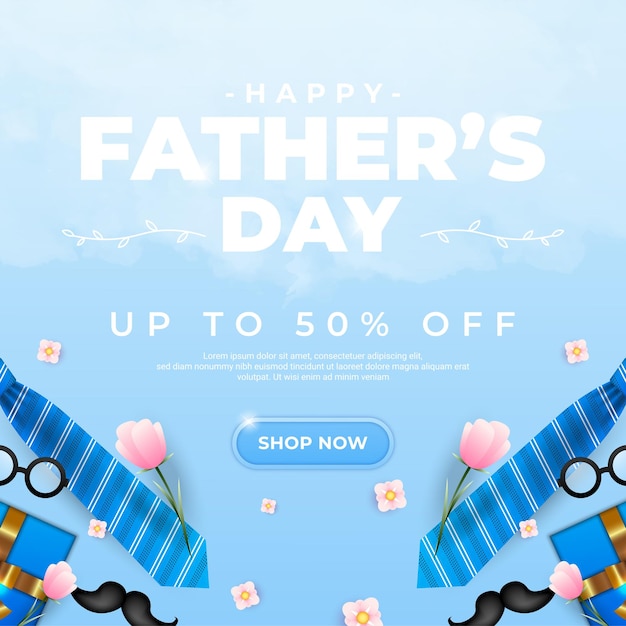 Happy father's day design blue and white