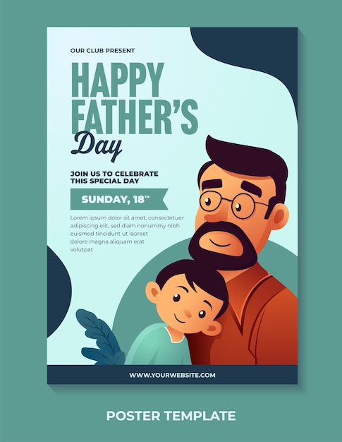 Vector happy father's day design for poster template