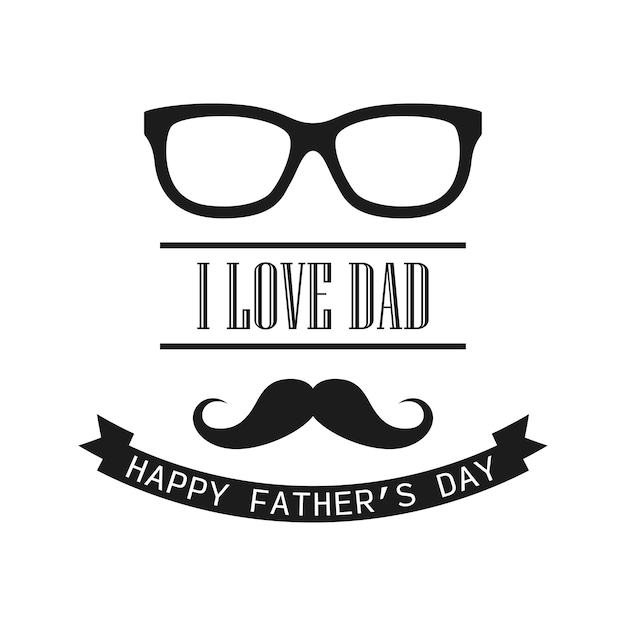 Happy Father's Day design on white background