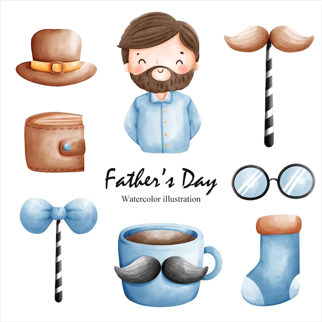 Vector happy father's day element vector illustrationxa