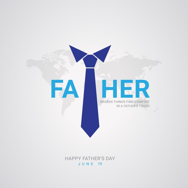 Happy father's day father tie creative typography free vector