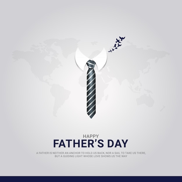 Happy father's day father whit tie free vector