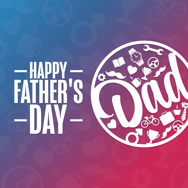 Happy Father's Day Holiday concept sjabloon voor achtergrond banner kaart poster met tekst inscriptie Vectoreps10 illustratie