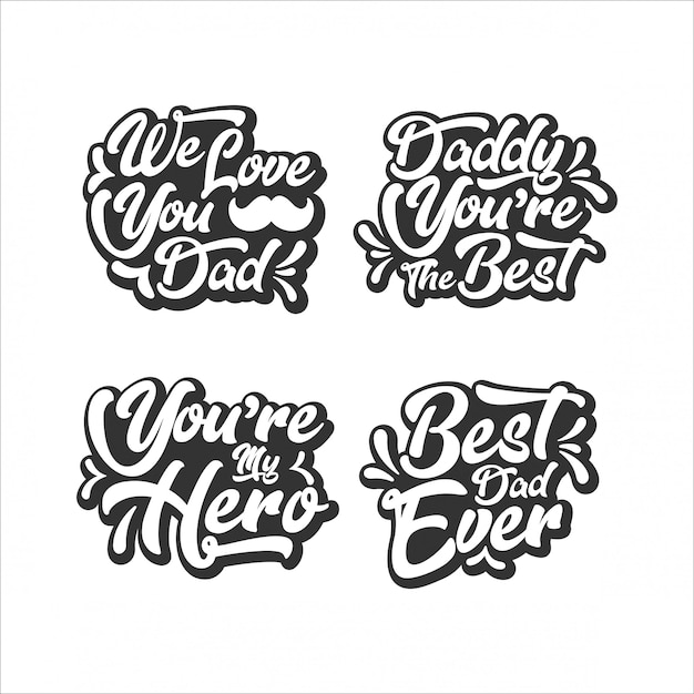 Happy father's day lettering collection