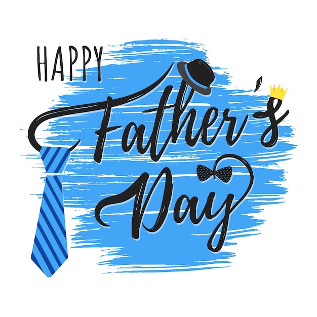 Happy Father's day postcard flat style design vector illustration isolated on white background