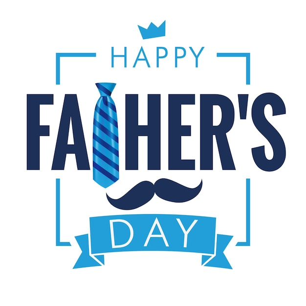 Happy father's day citazione banner in stile moderno design tipografico