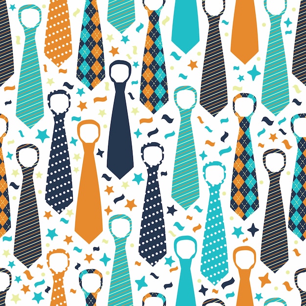 Happy father's day, seamless pattern with ties