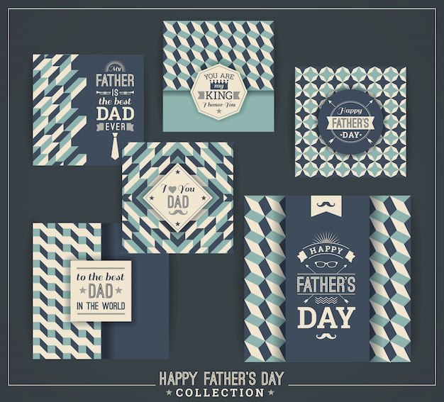 Happy father's day templates in retro style.