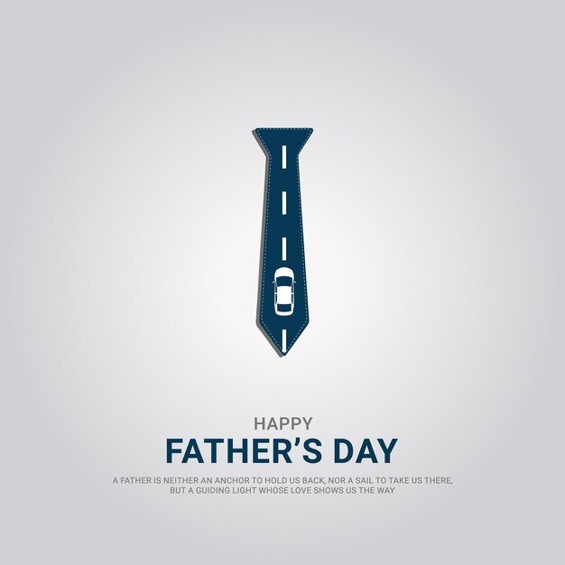 Happy father's day tie and car creative design free vector