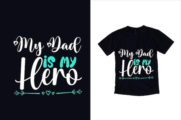 Vettore design della maglietta di tipografia per la festa del papà felice