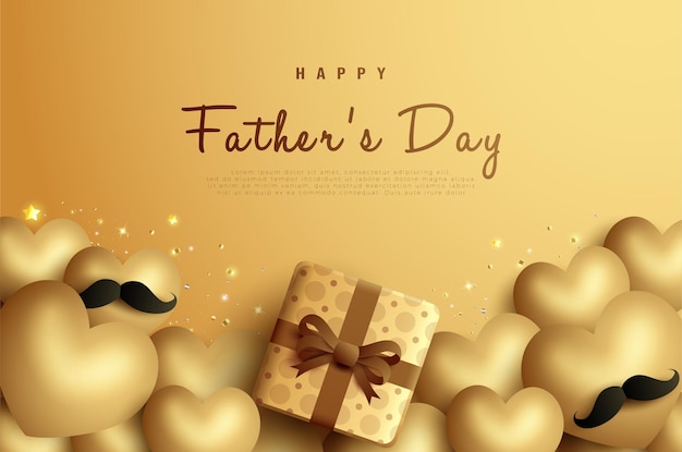 Happy father's day with a gift box