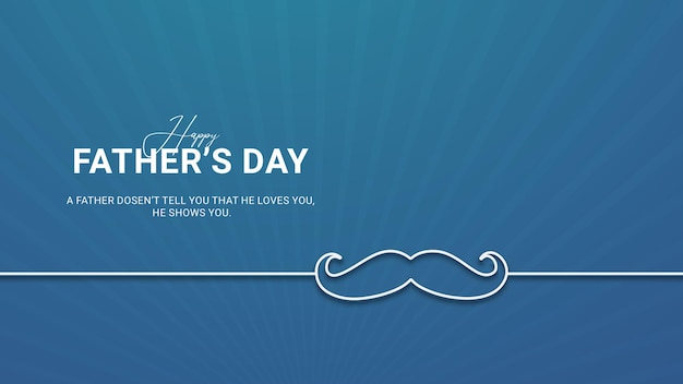 Happy fathers day background mustache minimal Free Vector