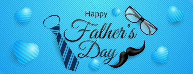 Happy fathers day banner or poster design.present for fathers
day celebration