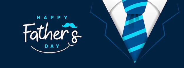 Happy Fathers Day Banner Vector design Daddy navy suit greeting card