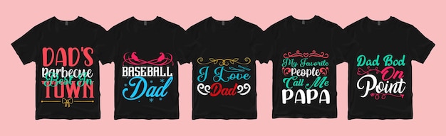 Happy Fathers Day-belettering voor vintage typografie van cadeaubonnen