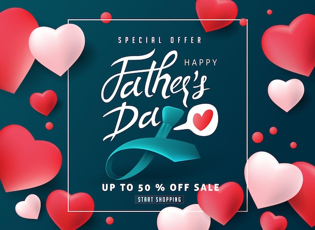 Happy Fathers Day Calligraphy sale banner.