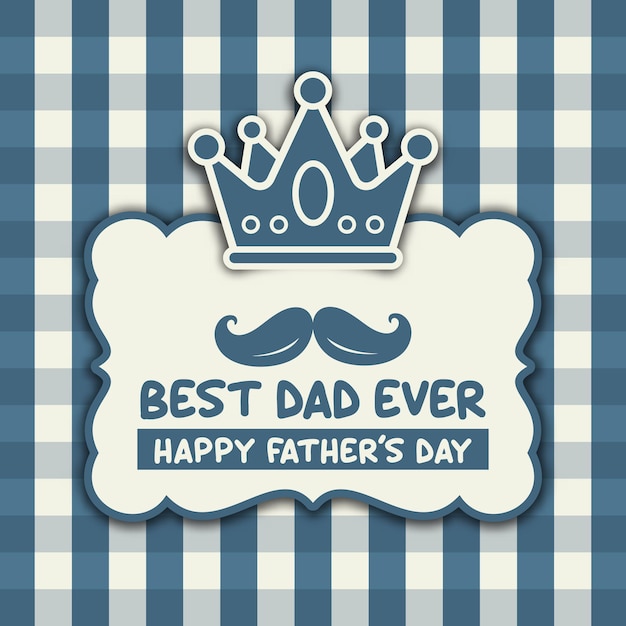 Happy fathers day card banner best dad ever vintage style design background