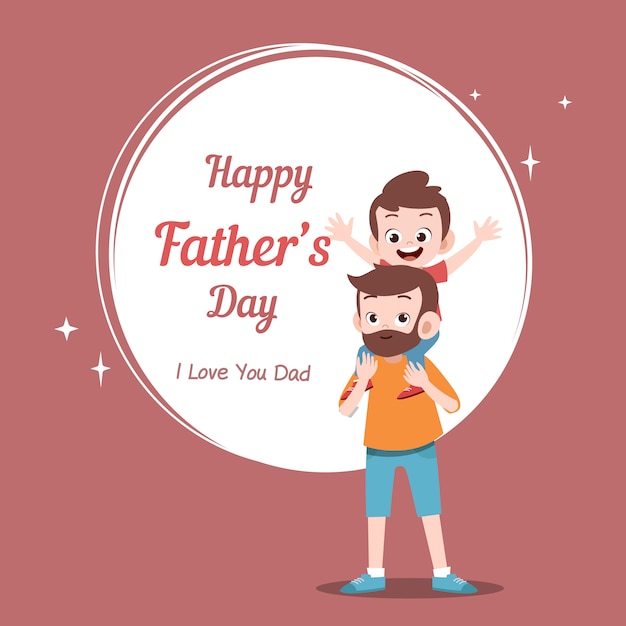 Happy fathers day card greeting vector illustration