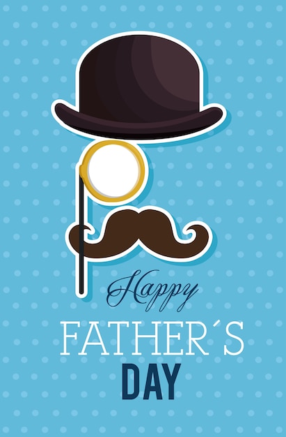happy fathers day card with calligraphy and accessory
