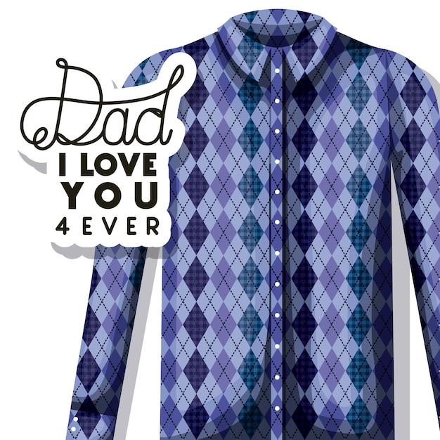 Happy fathers day card with elegant shirt