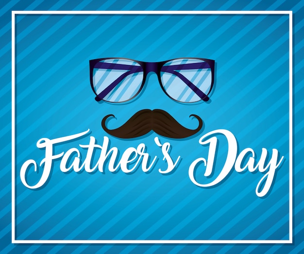 happy fathers day card with eyeglasses