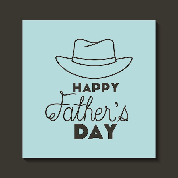 happy fathers day card with hat