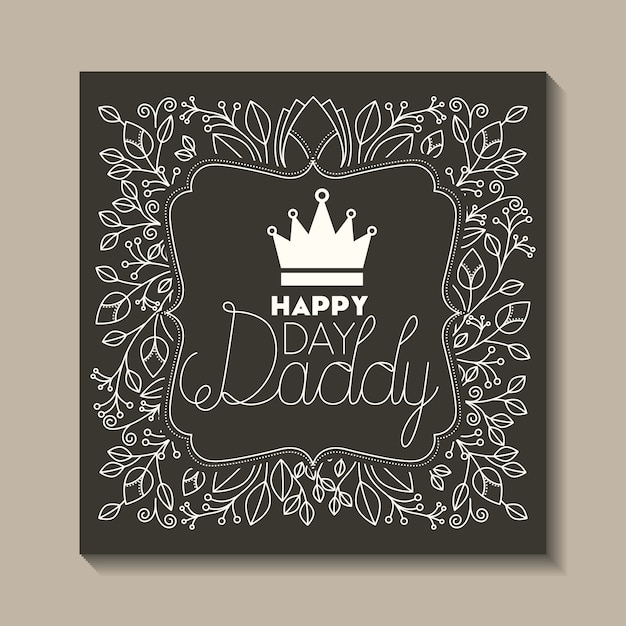 Vector happy fathers day card with king crown